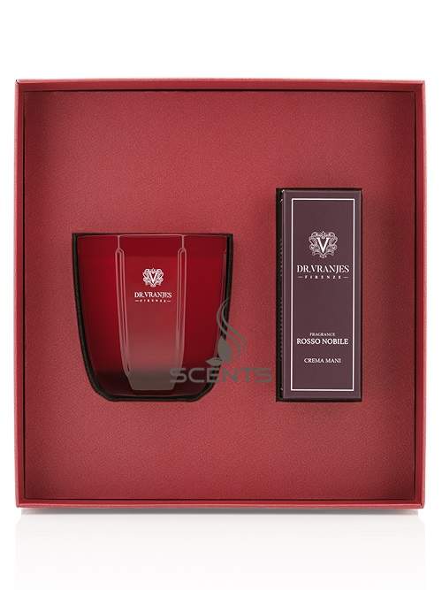 Dr. Vranjes Rosso Nobile (Благородне червоне вино) Подарунковий набір аромасвічка і крем для рук